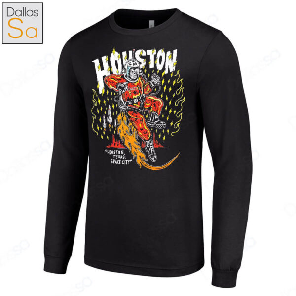 Skeleton Houston Texas Space City Vintage Long Sleeve T Shirt.jpg