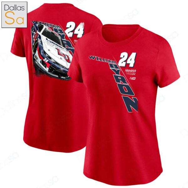 William Byron Hendrick Motorsports Team Collection Racing 2024 Ladies Boyfriend Shirt 1.jpg